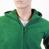 RMC R6JKTSUNAMIE MENS TSUNAMI WAVE EMBROIDERED LARGE FITTING ZIPPED HOODED SWEATSHIRT IN EMERALD GREEN REM1051