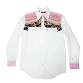 YOROPIKO PINK AND WHITE SOFT COLLAR PRINTED REGULAR FIT DIAMOND JACQUARD MENS LONG SLEEVE SHIRT YORO0264A