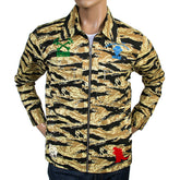 RMC MKWS PRINTED LOGO REGULAR FIT COTTON RQZ13097 SAND CAMO FRONT ZIPPED JACKET REDM4134