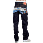 RMC JEANS DARK INDIGO LIMITED PRODUCTION TOYO STORY FISHERMAN EMBROIDERED RAW VINTAGE SELVEDGE JEANS REDM9072