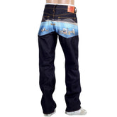RMC JEANS DARK INDIGO GENUINE SUPER EXCLUSIVE TOYO STORY THE SEA EMBROIDERED VINTAGE RAW SELVEDGE JEANS REDM9079