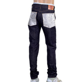RMC MARTIN KSOHOH INDIGO SELVEDGE SLIM FIT 1111 MODEL EMBROIDERED SILVER BUSHI RAW DENIM JEANS RMC2772