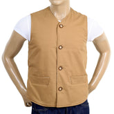 RMC X MKWS MENS REGULAR FIT LIGHTLY PADDED BISCUIT COTTON VINTAGE CUT WAISTCOAT RMC1950