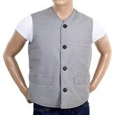 RMC X MKWS MENS VINTAGE CUT REGULAR FIT COTTON WAISTCOAT IN LIGHT BLUE RMC1951