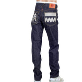 RMC FM UNION INDIGO SLIM 1001 MODEL RAW DENIM JEANS WITH 4A EMBROIDERED ON BACK POCKETS RMC1924