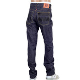 RMC JEANS RAW INDIGO 1001 MODEL BLACK EMBROIDERED 4A FM UNION MENS SELVEDGE DENIM JEANS RMC2190