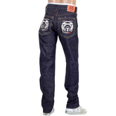 RMC JEANS MENS JAPANESE 1001 MODEL SELVEDGE DENIM JEANS WITH SILVER 4A BAND EMBROIDERED RMC1930