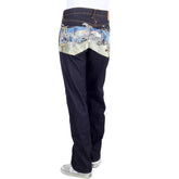 RMC JEANS DARK INDIGO LIMITED PRODUCTION TOYO STORY STAGE EMBROIDERED RAW VINTAGE SELVEDGE JEANS REDM9071A