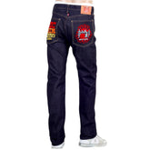 RMC INDIGO SLIM FIT MODEL 1011 JAPANESE ORJ MACHINE RAW SELVEDGE DENIM JEANS REDM4461