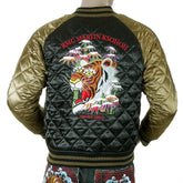 YOROPIKO RMC EXCLUSIVE DESIGN TIGER EMBROIDERED BLACK AND GOLD FULLY REVERSIBLE SOUVENIR JAPAN JACKET YORO5662