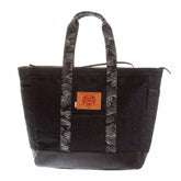 RMC JEANS FULLY LINED UNISEX DENIM WITH LEATHER SHOPPER BAG REDM5524