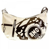 RMC JEANS UNISEX IVORY LAMINATED CANVAS CYCLIST FASHION SHOULDER BAG FOR MEN REDM5571