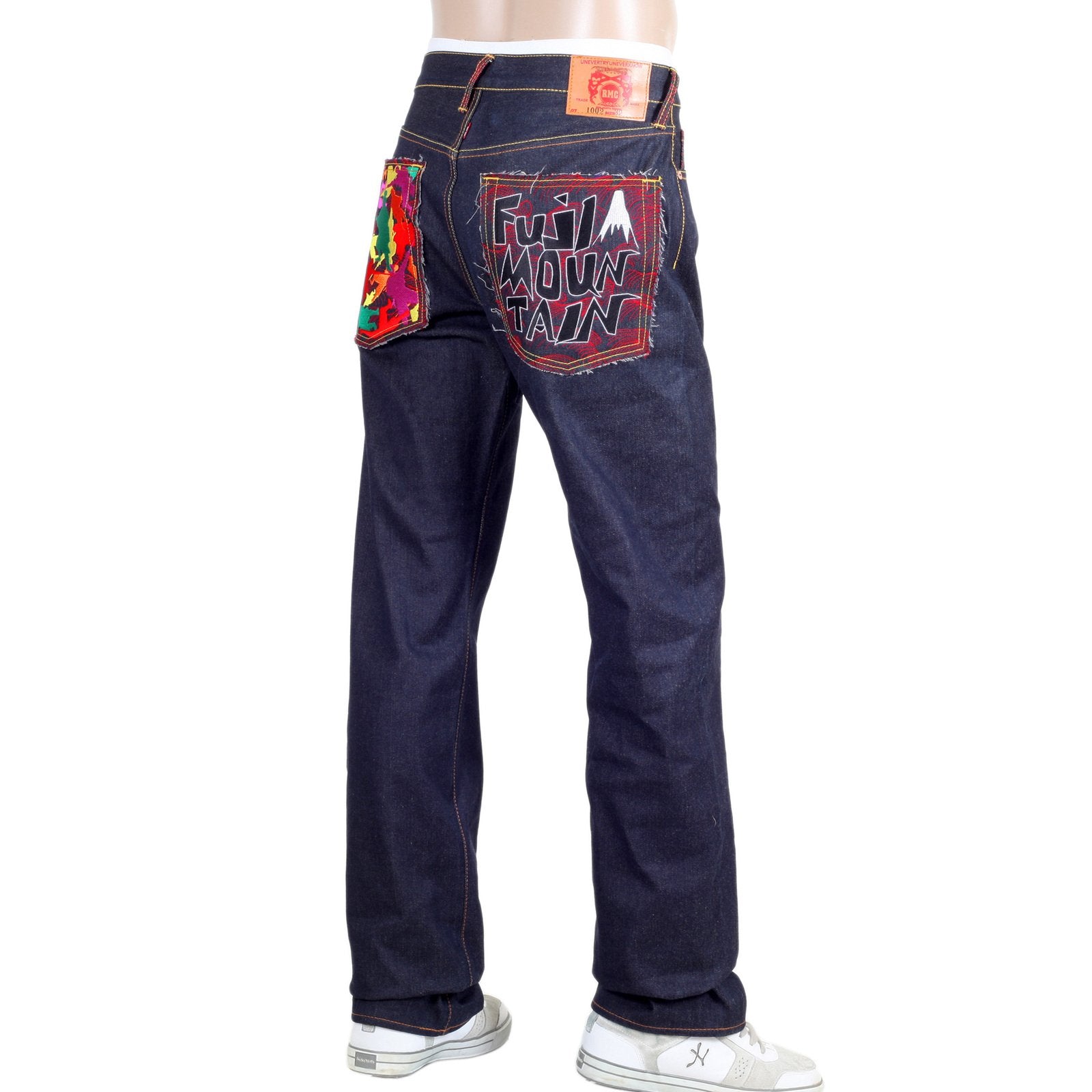 RMC MARTIN KSOHOH GENUINE RAW SELVEDGE DARK INDIGO DENIM JEANS WITH EXCLUSIVE FUJI MOUNTAIN EMBROIDERY REDM0063