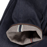 RMC MARTIN KSOHOH INDIGO RAW SELVEDGE JEANS WITH EXCLUSIVE MONJUBOSATU YEAR OF THE RABBIT EMBROIDERY REDM3089