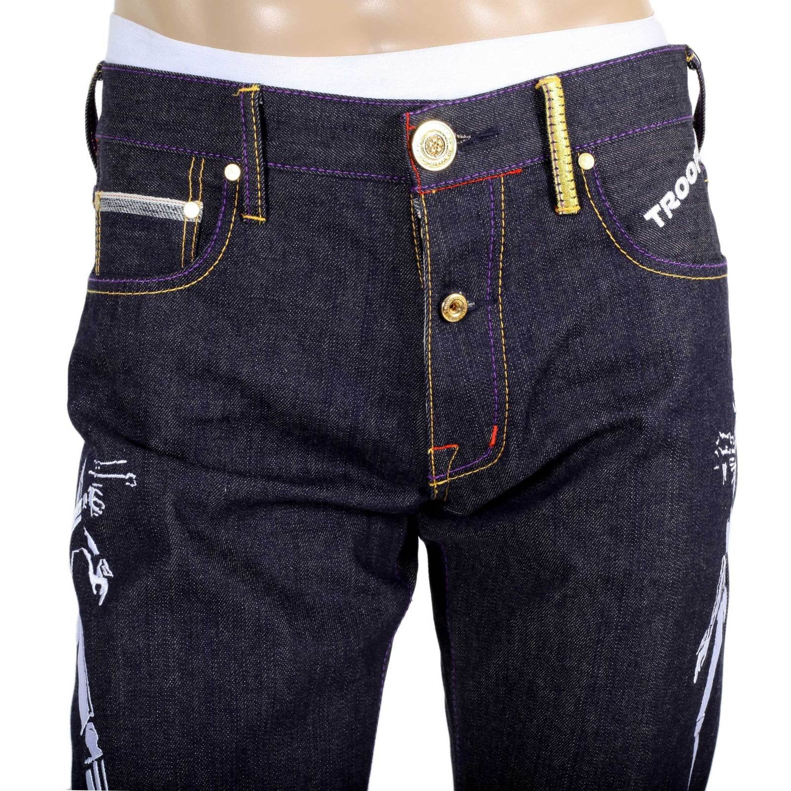 YOROPIKO BY MARTIN YAT MING VINTAGE CUT EXCLUSIVE RAW SELVEDGE DENIM JEANS WITH EMBROIDERED STAR WARS YORO3799