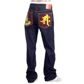 RMC JEANS DARK INDIGO GENUINE SEISI BOSATU YEAR OF THE HORSE EMBROIDERED VINTAGE RAW SELVEDGE JEANS REDM9076