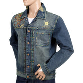YOROPIKO PENCIL SKULL EXCLUSIVE EMBROIDERED LIMITED EDITION VINTAGE CUT DENIM JACKET YORO9173