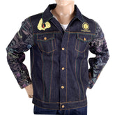 YOROPIKO JAY-Z EXCLUSIVE LIMITED EDITION VINTAGE CUT RAW SELVEDGE EMBROIDERED DENIM JACKET YORO9174