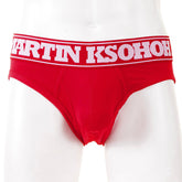 RMC MARTIN KSOHOH RED COTTON RQU12006 STRETCH BRIEFS FOR MEN WITH RED WAISTBAND RMBC004