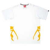 RMC JEANS HALF MONKEY PRINTED REGULAR FIT SHORT SLEEVE CREW NECK WHITE T-SHIRT REDM0030