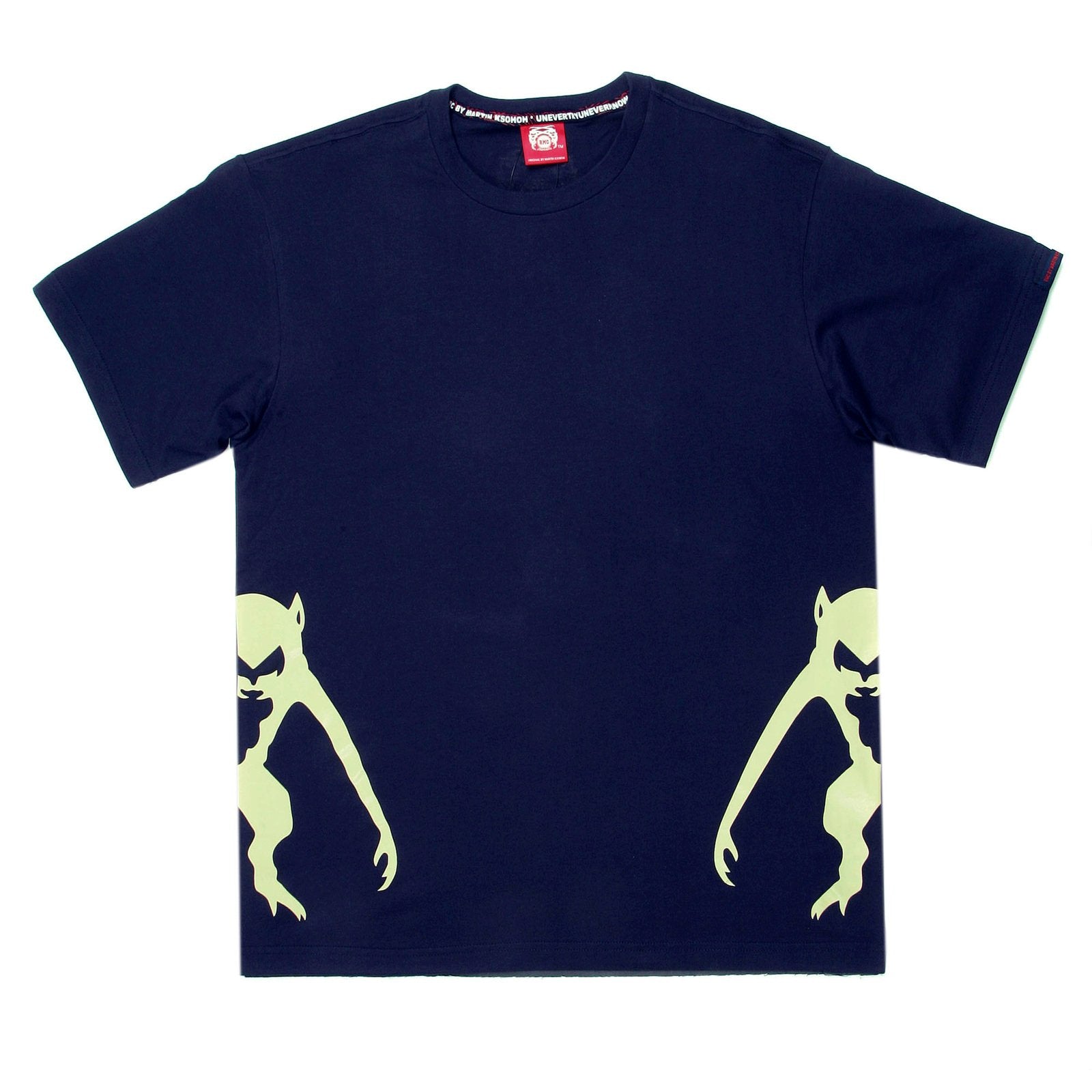 RMC JEANS HALF MONKEY PRINTED REGULAR FIT SHORT SLEEVE CREW NECK NAVY BLUE T-SHIRT REDM0034