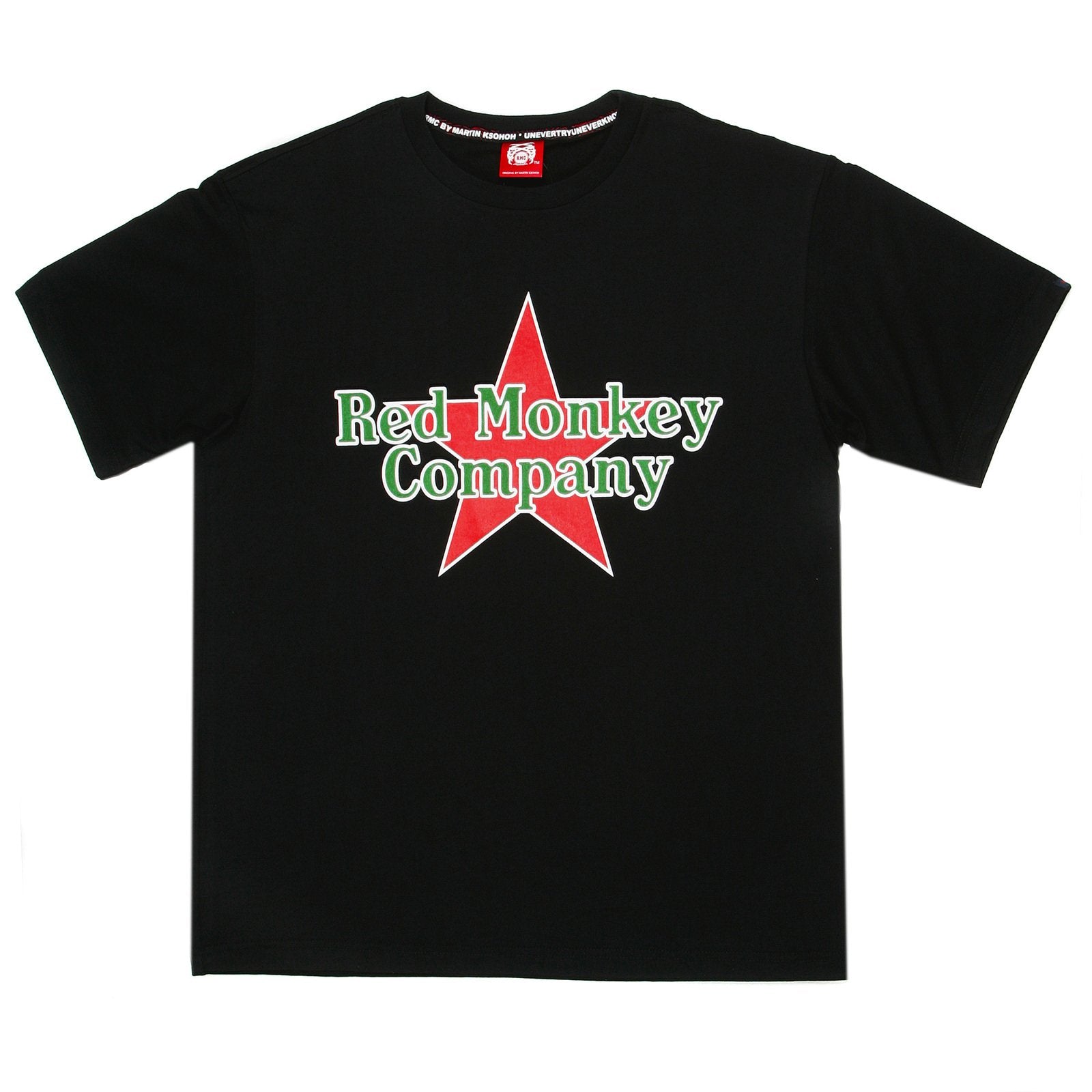 RMC JEANS RED STAR PRINTED REGULAR FIT SHORT SLEEVE CREW NECK BLACK T-SHIRT REDM0038