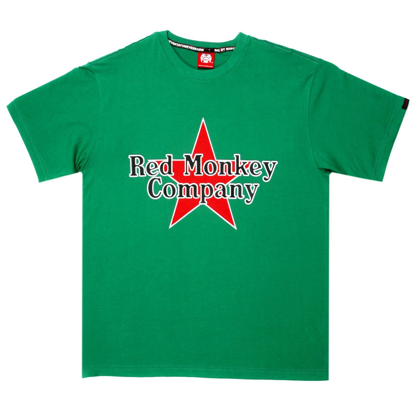 RMC JEANS RED STAR PRINTED REGULAR FIT SHORT SLEEVE CREW NECK GREEN T-SHIRT REDM0039