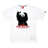 RMC JEANS LIMITED EDITION PANDA AND WORDING PRINTED REGULAR FIT CREW NECK WHITE T-SHIRT REDM0041
