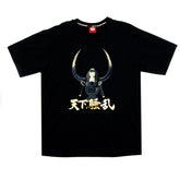 RMC MARTIN KSOHOH BLACK CREW NECK SHORT SLEEVE REGULAR FIT COTTON T SHIRT WITH WORLD DISTURBANCE PRINT REDM0053