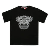 RMC MARTIN KSOHOH ORIENTAL LION PRINTED COTTON REGULAR FIT SHORT SLEEVE CREW NECK BLACK T SHIRT REDM0054