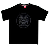 RMC MARTIN KSOHOH REGULAR FIT FINE RIBBED CREW NECK SHORT SLEEVE BLACK T SHIRT WITH LOGO PRINT REDM0066