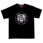 RMC MARTIN KSOHOH 100% COTTON REGULAR FIT CREW NECK SHORT SLEEVE BLACK T SHIRT WITH SILVER LOGO PRINT REDM0072