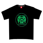 RMC MARTIN KSOHOH REGULAR FIT CREW NECK SHORT SLEEVE BLACK T SHIRT WITH GREEN LOGO PRINT REDM0087