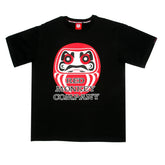 RMC MARTIN KSOHOH REGULAR FIT CREW NECK SHORT SLEEVE BLACK T SHIRT WITH LUCKY GOD PRINT REDM0090