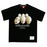 RMC MARTIN KSOHOH 100% COTTON REGULAR FIT SHORT SLEEVE BLACK T SHIRT WITH URLIFEORMYLIFE PRINT REDM0092