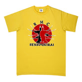 RMC MARTIN KSOHOH REGULAR FIT CREW NECK SHORT SLEEVE COTTON YELLOW T-SHIRT WITH GHOSTMEN LOGO PRINT REDM0698