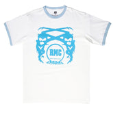 RMC MARTIN KSOHOH CREW NECK REGULAR FIT COTTON SHORT SLEEVE LOGO PRINTED T-SHIRT IN WHITE REDM0701