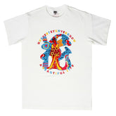 RMC JEANS CREW NECK COTTON SHORT SLEEVE REGULAR FIT SHEHANA YOGAHAR FLOWER PRINTED T-SHIRT IN WHITE REDM0731