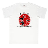 RMC MARTIN KSOHOH GHOSTMEN LOGO PRINTED COTTON SHORT SLEEVE REGULAR FIT CREW NECK T-SHIRT IN WHITE REDM0734