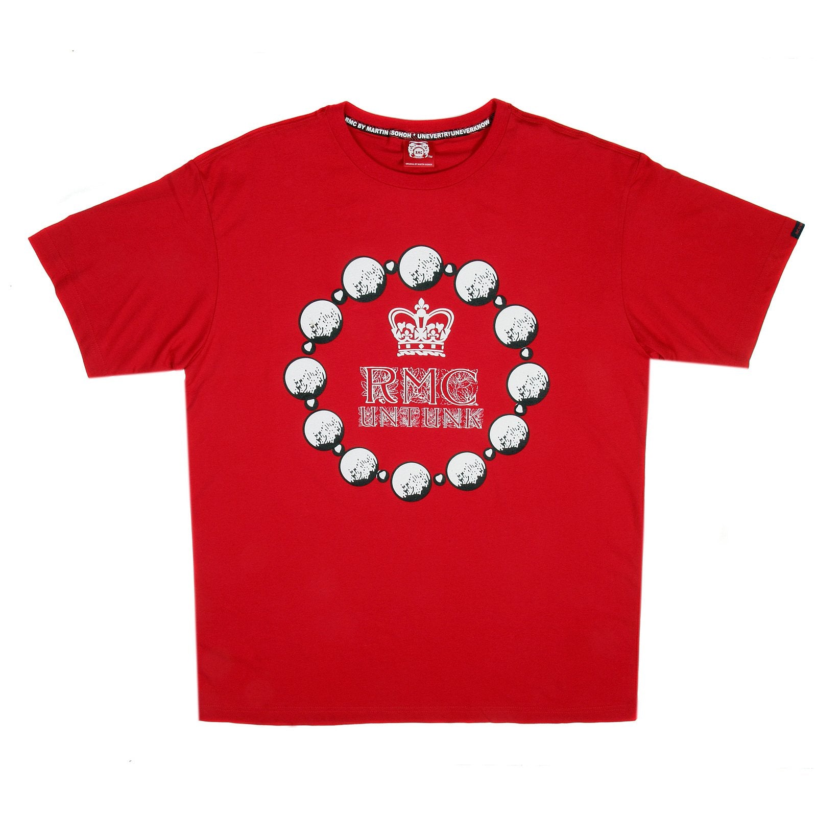 RMC MARTIN KSOHOH ORIGINAL UNTUNK RED CREW NECK JAPAN MADE REGULAR FIT SHORT SLEEVE 100% COTTON T-SHIRT REDM3472