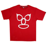 RMC JEANS RED 100% COTTON REGULAR FIT CREW NECK SHORT SLEEVE T-SHIRT WITH MASK PRINT REDM3477
