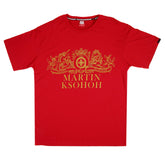 RMC JEANS REGULAR FIT 100% COTTON CREW NECK SHORT SLEEVE RED T-SHIRT WITH JEANS CREST PRINT REDM3491