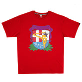 RMC JEANS RMC SCHOOL PRINTED REGULAR FIT SHORT SLEEVE CREWNECK RED T-SHIRT FOR MEN REDM3502