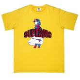 RMC JEANS COTTON SHORT SLEEVE CREW NECK REGULAR FIT YELLOW T SHIRT WITH RARE SUPERWOMEN PRINT REDM5954