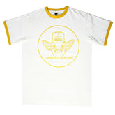 RMC JEANS WHITE REGULAR FIT SHORT SLEEVE CREW NECK T-SHIRT WITH YELLOW CUPID PRINT REDM6384