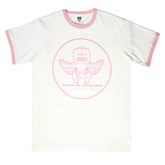 RMC JEANS WHITE REGULAR FIT SHORT SLEEVE CREW NECK T-SHIRT WITH PINK CUPID PRINT REDM6387