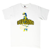 RMC JEANS WHITE REGULAR FIT SHORT SLEEVE CREW NECK T-SHIRT FOR MEN WITH SUPERMC PRINT REDM6405