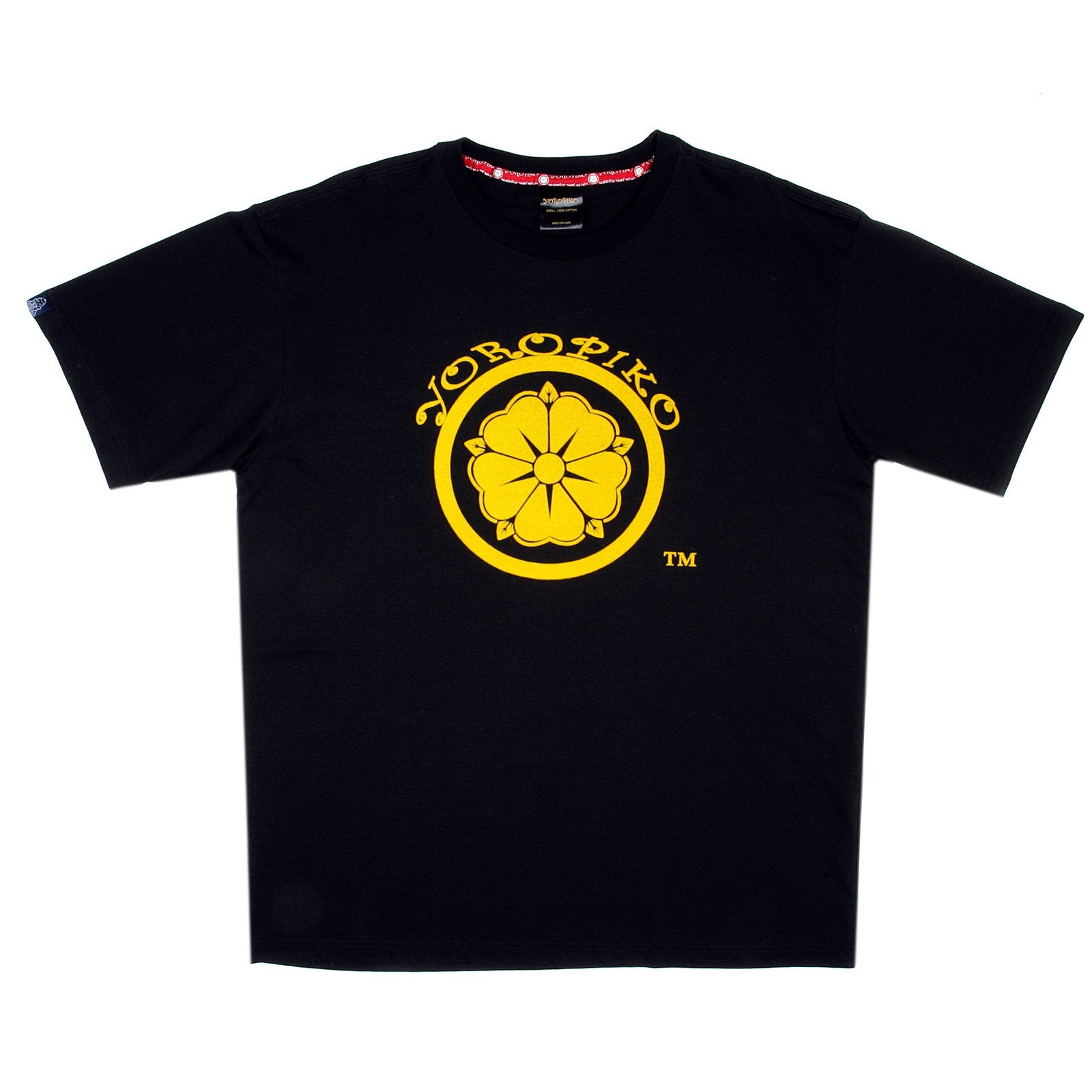 YOROPIKO BLACK MYM LOGO CREW NECK REGULAR FIT SHORT SLEEVE T-SHIRT YORO3518