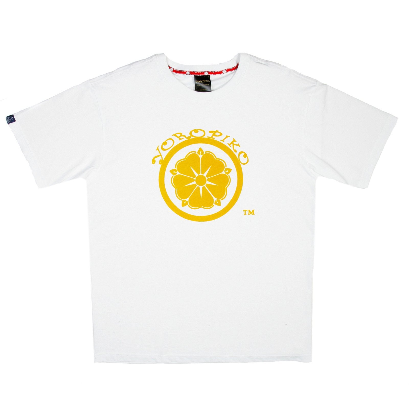 YOROPIKO REGULAR FIT MYM LOGO SHORT SLEEVE CREW NECK T-SHIRT IN WHITE YORO3517
