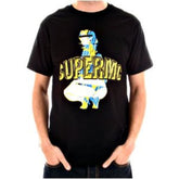 RMC JEANS COTTON SHORT SLEEVE CREW NECK REGULAR FIT BLACK T SHIRT WITH EXCLUSIVE SUPERMC PRINT REDM5953